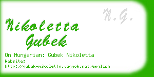 nikoletta gubek business card